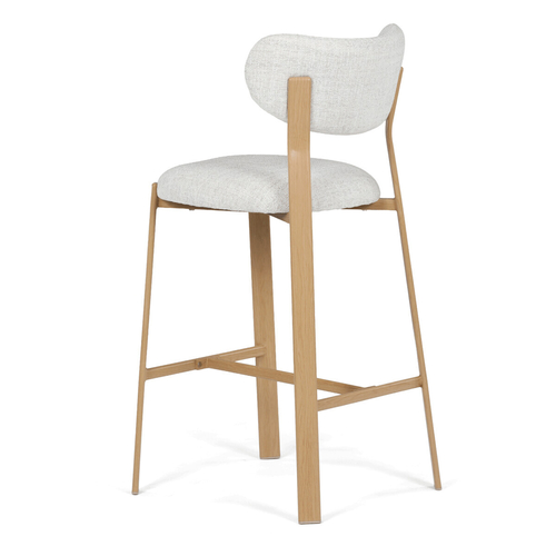 Barová židle, bílá, látka, AUB-L3125 OAK