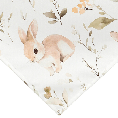 Ubrus - zajíci a květiny, 100 % polyester, 80 x 80 cm