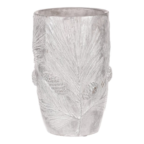 Váza betonová - vzor borovice, barva stříbrná
