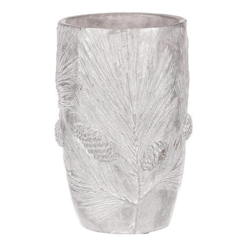 Váza betonová - vzor borovice, barva stříbrná