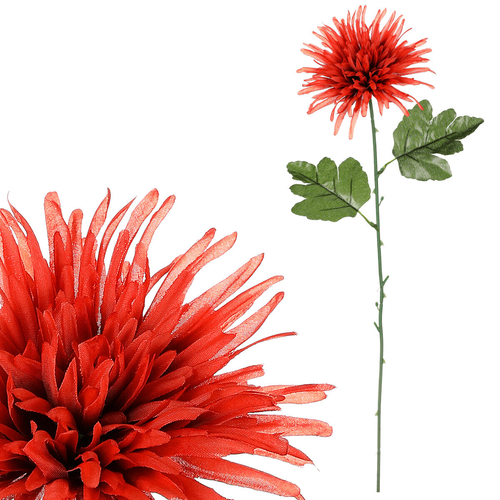 Chryzantéma - umělá řezaná květina, terakotově červená