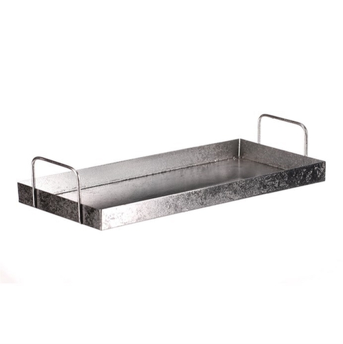 Tác kovový s uchy - obdélníkový tvar, barva stříbrná