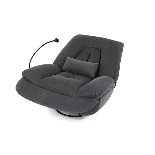 Polohovací křeslo, elektrické zabudované ovládání, šedá, látka, TV-7089 GREY2