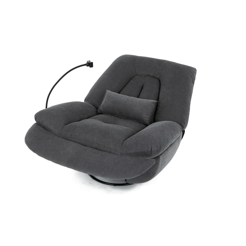 Polohovací křeslo, elektrické zabudované ovládání, šedá, látka, TV-7089 GREY2