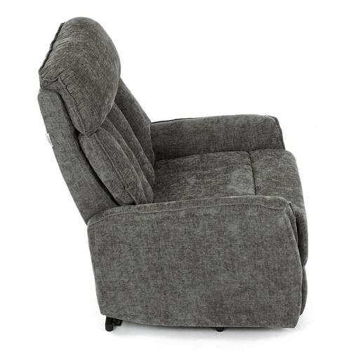 Polohovací křeslo, elektrické kabelové ovládání, šedá, látka, TV-H9727 GREY2