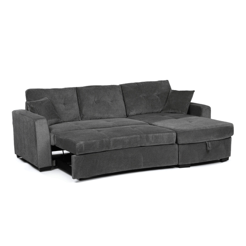 Rohová sedací souprava, šedá látka, ASB-C3990 GREY2