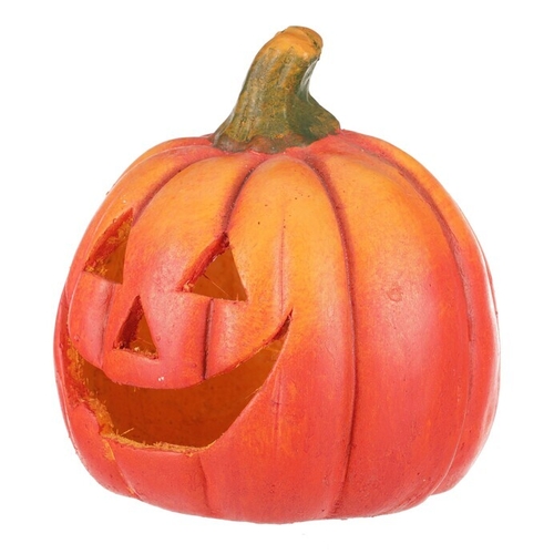 Dýně z terakoty - svícen, barva oranžovo-červená