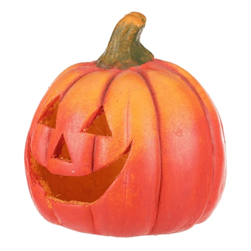 Dýně z terakoty - svícen, barva oranžovo-červená