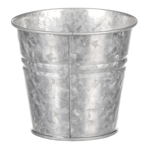 Obal kovový - kulatý, zinkový, barva stříbrná