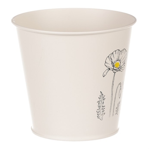 Obal kovový - motiv kvetoucího máku, krémový