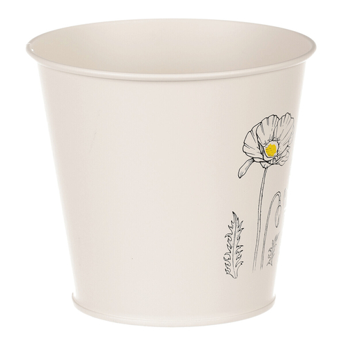 Obal kovový - motiv kvetoucího máku, krémový