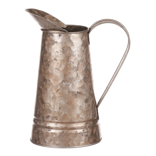 Váza kovová - tvar konve, zinková, barva měděná