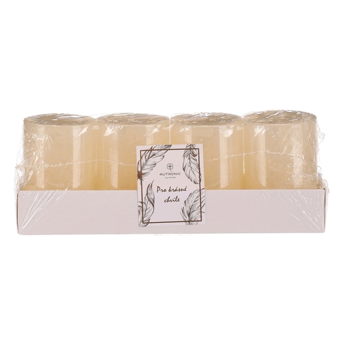 Svíčka bez vůně - parafín, barva krémová, cena za balení (4 ks)