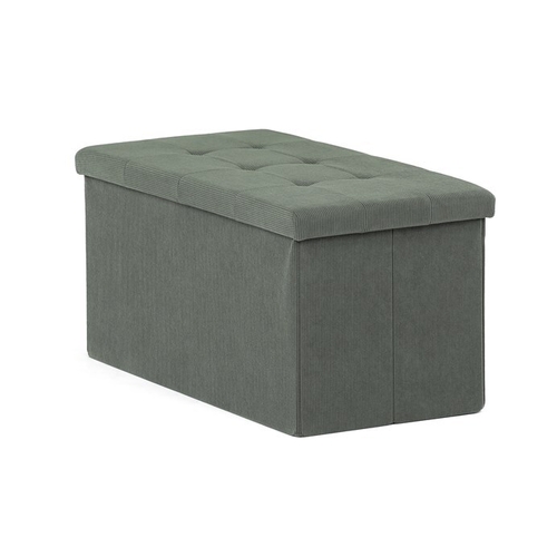 Taburet s úložným prostorem, zelená, manšestrová látka, TAB-472 GRN6