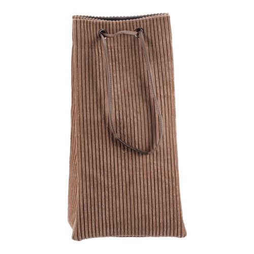 Koš prádelní - manšestr, stahovací, hnědá barva