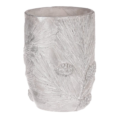 Váza betonová - vzor borovice, barva stříbrná
