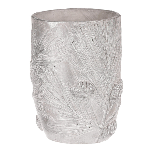 Váza betonová - vzor borovice, barva stříbrná