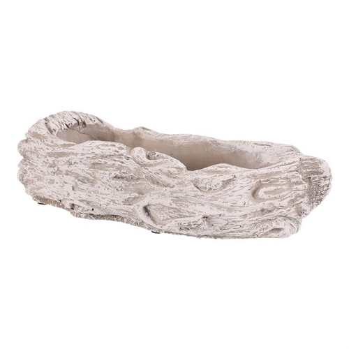 Obal na květiny - beton, vykotlaný kmen, vel. M, šedo-bílý