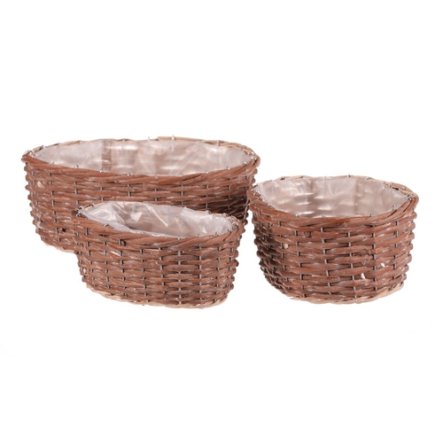 Obal proutěný - oválný, přírodní, cena za sadu 3 ks