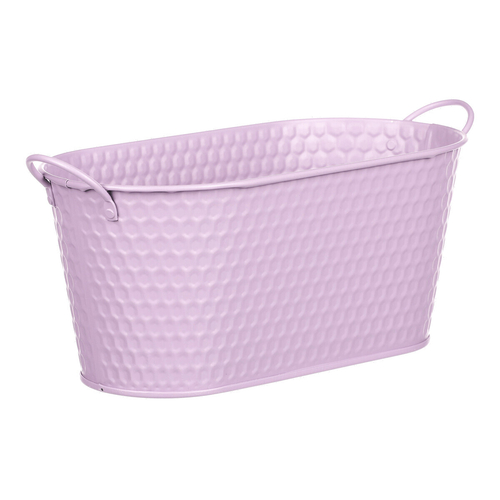 Obal kovový - truhlík, ve světle fialové barvě