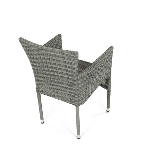 Zahradní židle, kov, polyratan, šedá, AZC-S2118 GREY