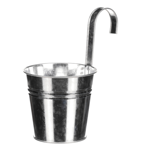 Obal na květiny - na zavěšení, zinkový, barva stříbrná