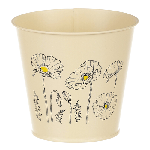 Obal kovový - motiv kvetoucího máku, žlutý