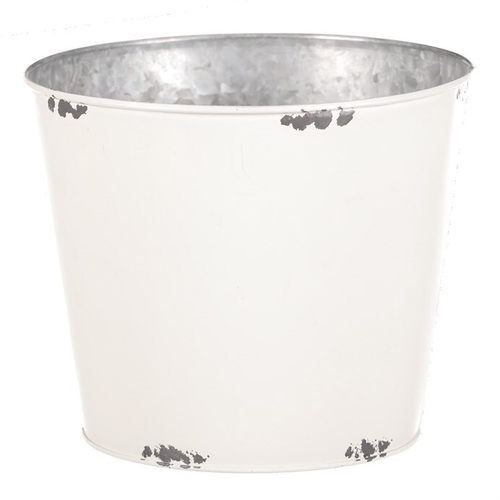 Kovový obal na květiny, design s růžemi.