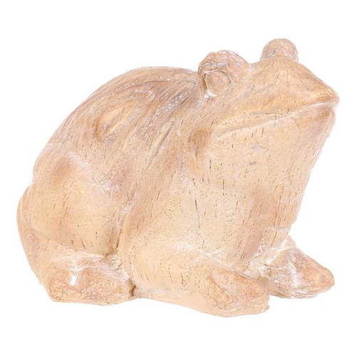Žába - figurka z polyresinu, menší, imitace dřeva