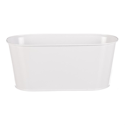 Truhlík kovový - květinový design, barva bílá