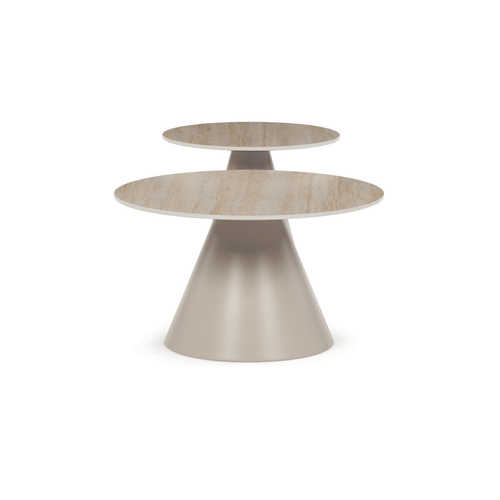 Konferenční stolek 70x70x41cm, keramika, travertin, CT-F4118 TRV