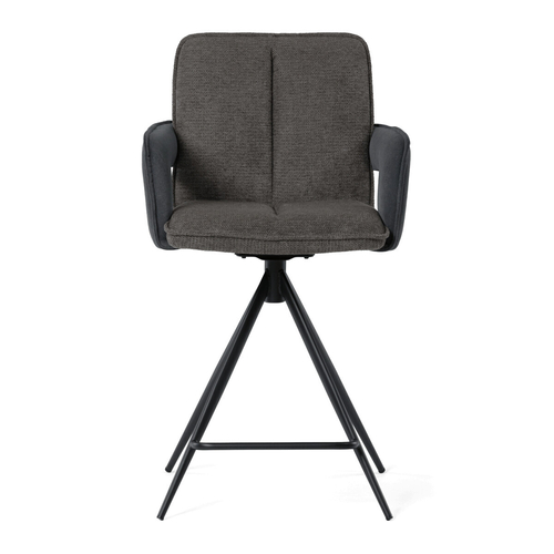 Barová židle otočná 180°, šedá, látka, AUB-F1146 GREY2