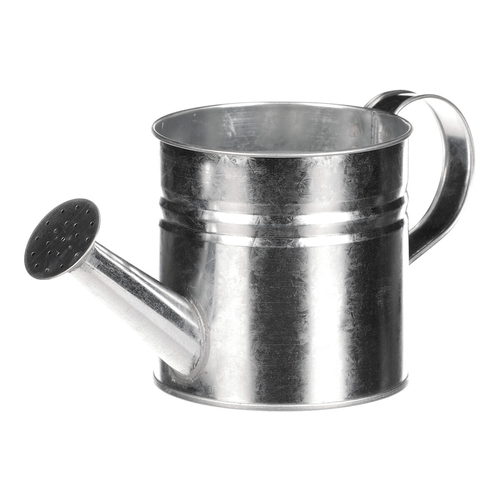 Obal na květiny - konev, zinkový, barva stříbrná