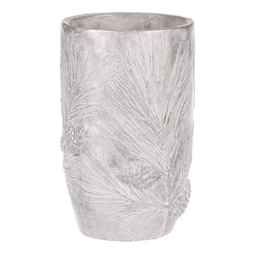 Váza betonová - vzor borovice, barva stříbrná