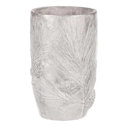 Váza betonová - vzor borovice, barva stříbrná