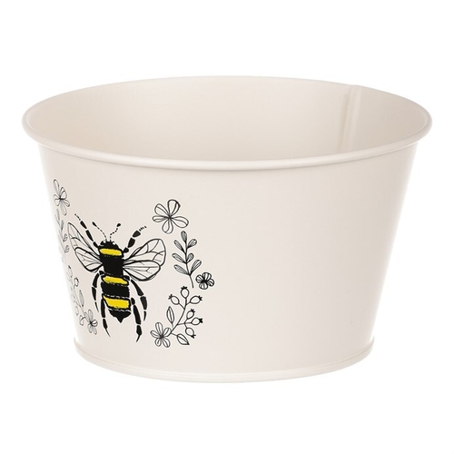 Obal kovový - motiv včelky, barva krémová
