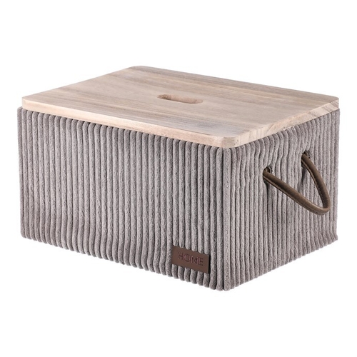 Koš prádelní - látkový s víkem, šedý, cena za sadu 5 ks