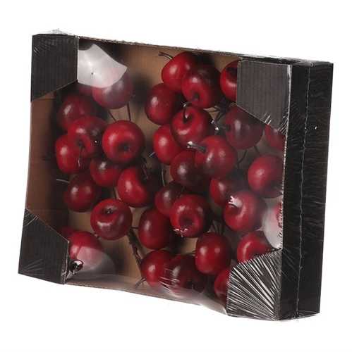 Jablíčka na drátku - umělá, tm. červená, cena za balení (36 ks)