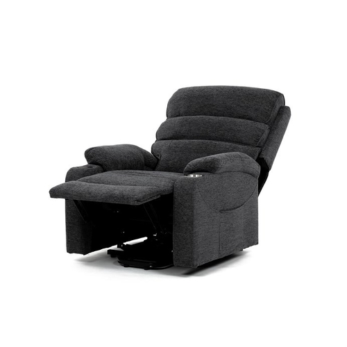 Polohovací křeslo, elektrické kabelové ovládání, šedá, látka, TV-S8348 GREY2