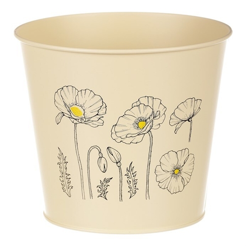 Obal kovový - motiv kvetoucího máku, žlutý