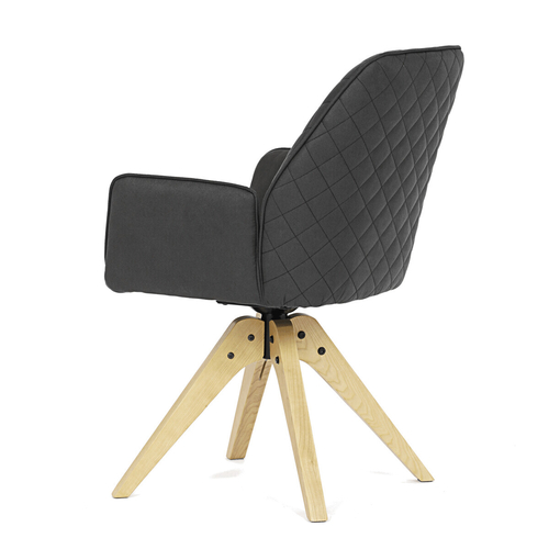 Jídelní židle otočná 180°, černá, látka, HC-539 BK3