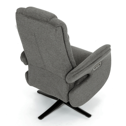 Polohovací křeslo, elektrické zabudované ovládání, funkce zero gravity, šedá, látka, TV-C5590 GREY2