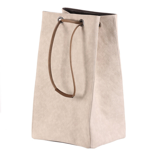 Koš prádelní - látkový, stahovací, krémová barva