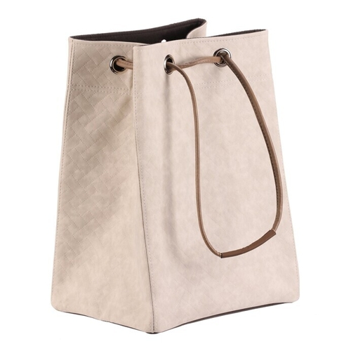 Koš prádelní - látkový, stahovací, krémová barva