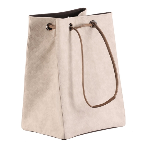 Koš prádelní - látkový, stahovací, krémová barva