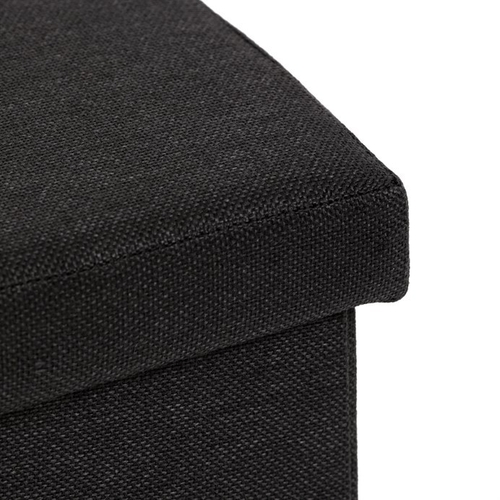 Taburet s úložným prostorem, černá, látka, TAB-461 BK2