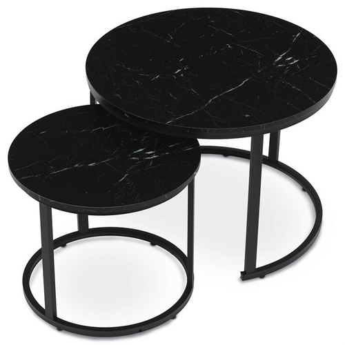 Konferenční stolek 70x70x51cm, mdf, mramor, CT-X7122 BK