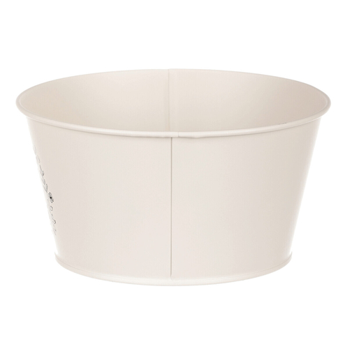 Obal kovový - nízký, motiv včelky, barva krémová