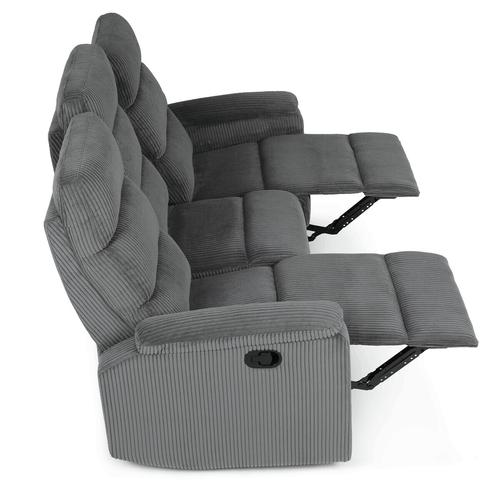 Sedací souprava, polohovací, šedá, manšestrová látka, ASD-C5981 GREY6