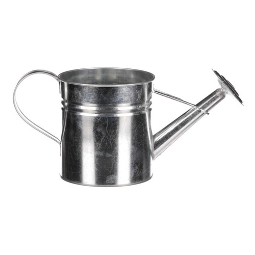 Obal na květiny - konev, zinkový, barva stříbrná